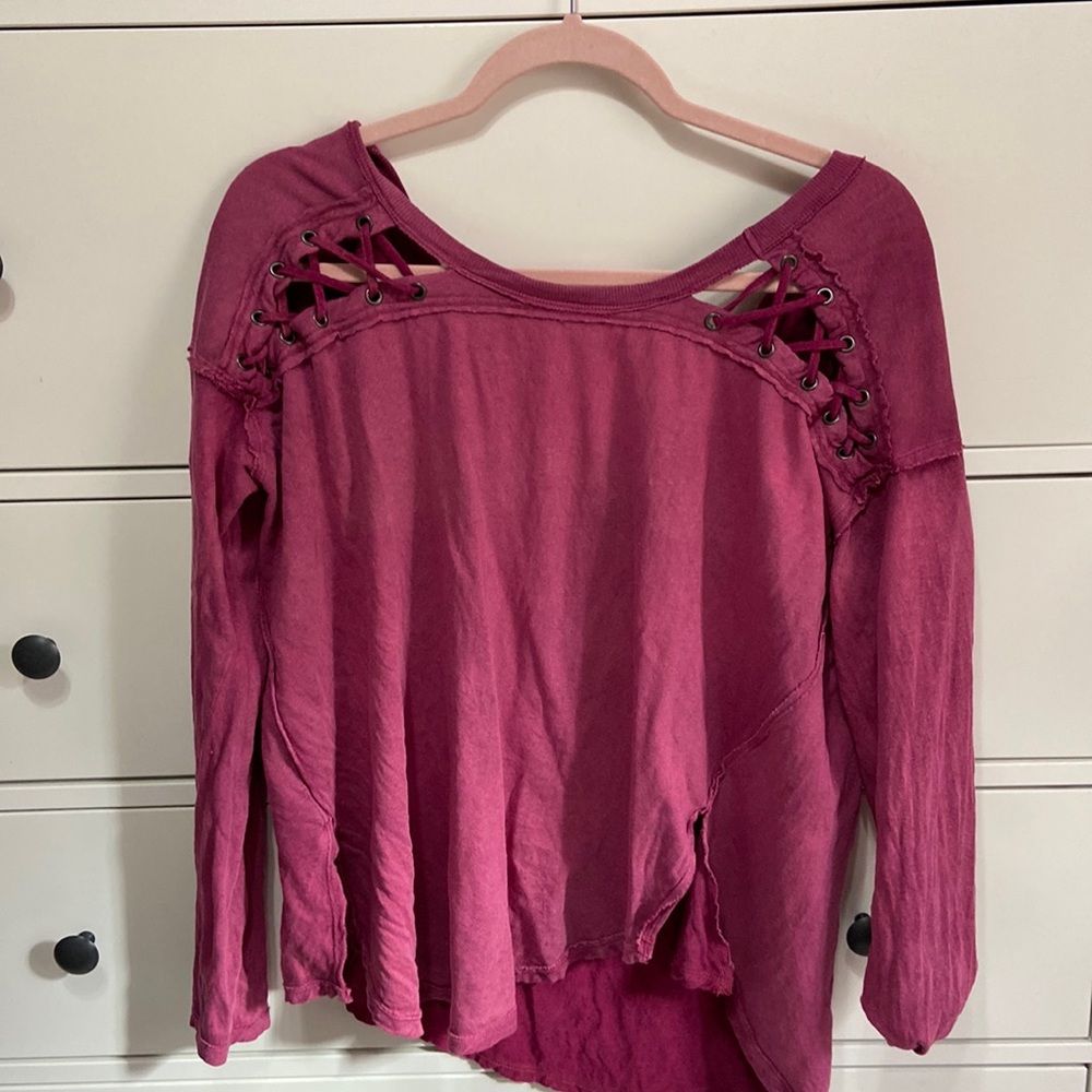 Free people oversized long sleeve tee